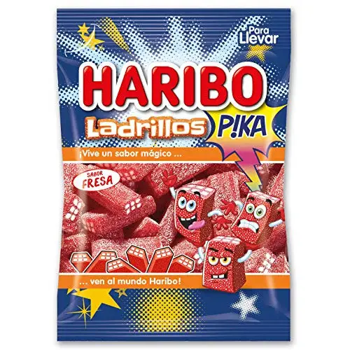 HARIBO Ladrillos Pica Fresa - 18 bolsas x 100g (1800 gr)