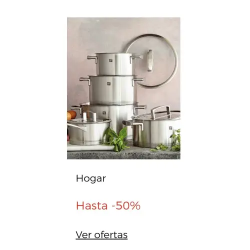 Hasta 50% en hogar en el corte ingles