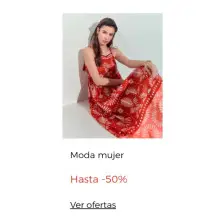 Hasta 50% en ropa mujer en el corte inglés