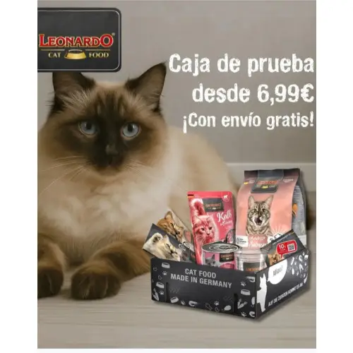 Haz que tu gato pruebe algo diferente 😻 Con las Cajas de Prueba Leonardo, desde 6,99 € con envío incluido