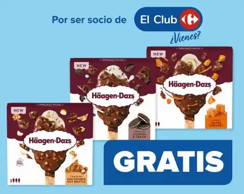 Helado Häagen-Dazs GRATIS en Carrefour (por compras)