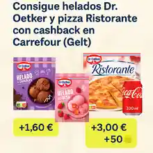 Helados Dr. Oetker y Pizza Ristorante casi gratis en Carrefour gracias a Gelt