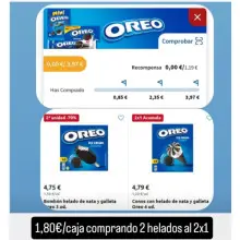 Helados oreo por 1,80€ la caja (cuentas seleccionadas Carrefour)