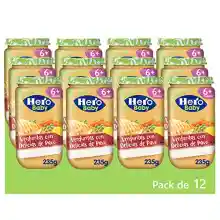 Hero Baby Tarrito Infantil - Tarritos de Verdura con Delicias de Pavo (12 Uds)