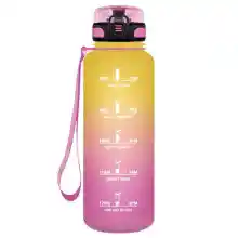 HoneyHolly Botella Agua, 1500ML Prueba de Fugas, Botella Agua Gimnasio, Marcador de Tiempo, Botella de Agua, Reutilizable, Cantimplora, Motivacional, Botella Gym, para Fitness Camping Correr Yoga