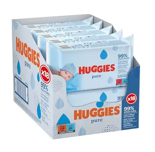 18 paquetes Huggies Toallitas pure para Bebé