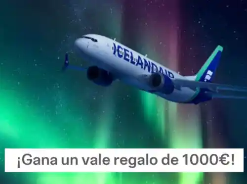 Icelandair regala un vale de 1000€ (Sorteo)