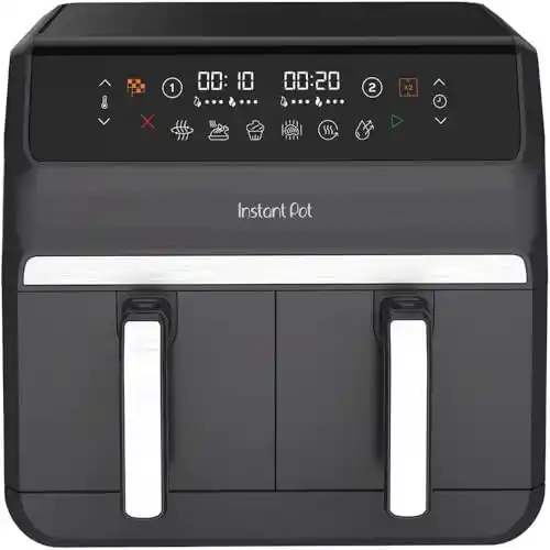 Instant Pot: Freidora de Aire Vortex Dual Truffle: Grande 8 L, Tamaño familiar, Doble cesta de 4 L, 8 en 1, Deshidratar alimentos, Parrilla, Hornear, Asar, Recalentar, Antiadherente, Fácil de limpiar