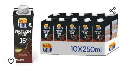 ISOLA BIO - Pack de 10 Unidades de 250ml de Bebida Ecológica Vegetal Soja con Cacao - 15g Proteína - Sin Azúcares Añadidos y Sin Lactosa - Vegano - Formato para llevar