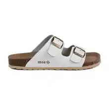 Izas - Sandalias para Mujer con Doble Hebilla - Sandalias 100% Piel con Doble Correa y Plantilla Anatómica - Suela de EVA con Relleno de Látex - Durtal Color Blanco - Talla 38