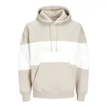 JACK & JONES Jjelegacy Blocking Sudadera con Capucha Noos, Moonbeam/Detail:Blocking, XL para Hombre