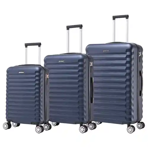 Juego de maletas de viaje elegante con carcasa ligera y cerradura numérica.