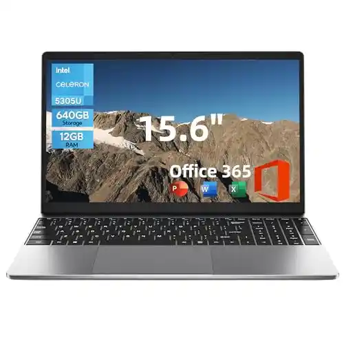 JUMPER Ordenador portatil 15,6 Pulgadas FHD Pantalla, 12GB RAM 128GB eMMc + 512GB SSD, 1 año Office 365
