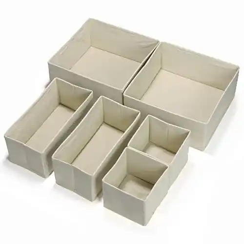 6 cajas de almacenamiento para ropa interior, plegables