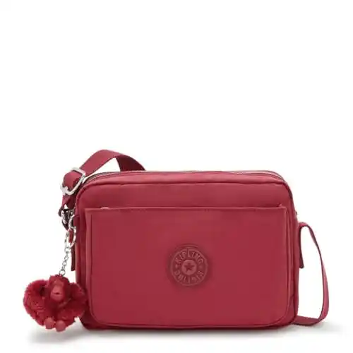 Kipling ABANU M, Bandolera Mediana, 9 x 80 x 38 cm, Funky Red, Rojo