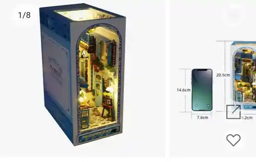 Kit de libros DIY con luz LED, casa de madera 3D, modelo de juguete, casa de muñecas en miniatura, rompecabezas, estantería, decoración, regalo para niños