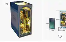 Kit de libros DIY con luz LED, casa de madera 3D, modelo de juguete, casa de muñecas en miniatura, rompecabezas, estantería, decoración, regalo para niños