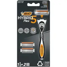 Kit de maquinilla de afeitar BIC Hybrid 5 Flex recargable