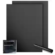 KitchenRaku Alfombrilla para horno de 32 x 50 cm, revestimiento antiadherente y resistente, accesorio de cocina indispensable para una limpieza (negro, 2 unidades)