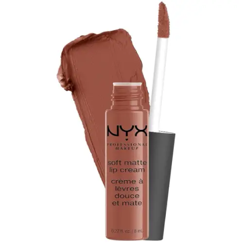 Labial Nyx Acabado cremoso mate, Color ultrapigmentado, Larga duración, Fórmula vegana, Tono: Leon