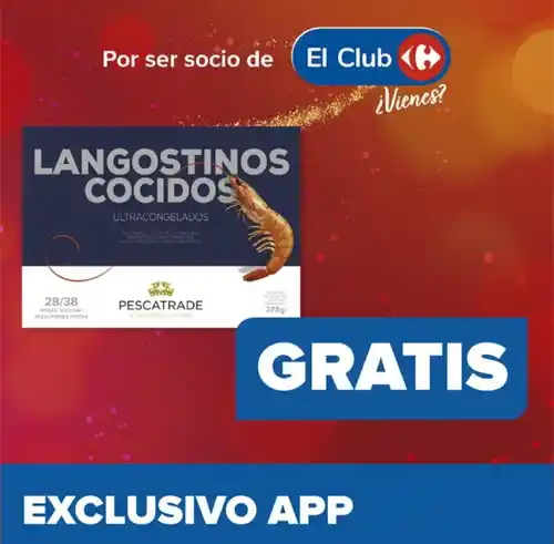 Langostinos Cocidos totalmente GRATIS en Carrefour (Del 13 al 15 de Diciembre)