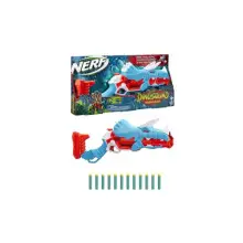 Lanzador Nerf DinoSquad Tricera-blast, carga de 3 dardos con apertura, 12 dardos Nerf, porta-dardos, diseño de dinosaurio Triceratops