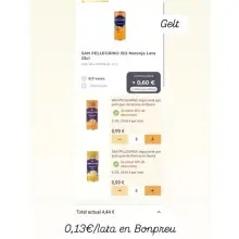 Latas de San Pellegrino a 0,13€/u con Bonpreu y Gelt