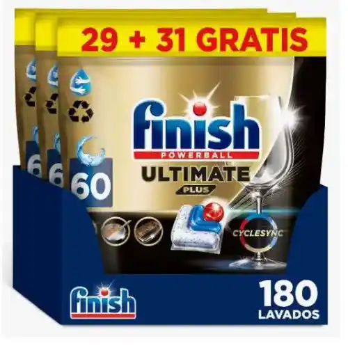 Lavavajillas Finish Powerball Ultimate Plus - 180 pastillas