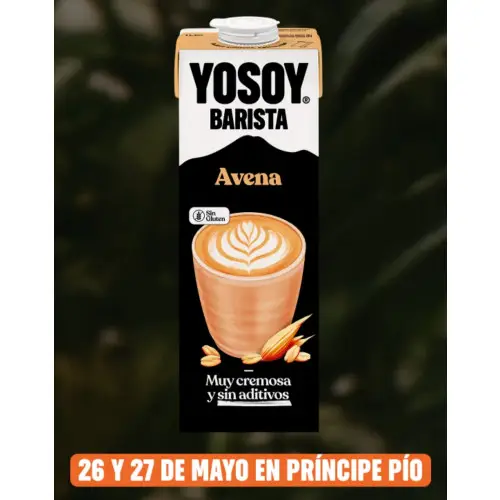 Leche de avena Yosoy barista GRATIS con Samplia en Príncipe Pío (Madrid)