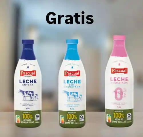 Leche Pascual 1,5L GRATIS con la APP: Tiketi