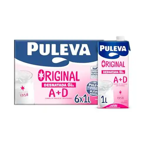 Leche Puleva A+D Desnatada y SemiDesnatada, 24 litros, 0,73€/litro.