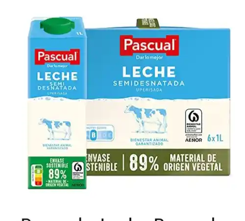 Leche Semidesnatada Pascual a 0,71€/L (Comprando 24)