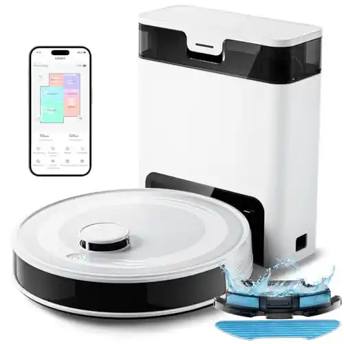 LEFANT Robot Aspirador y Fregadora M2S Pro, Navegación dToF, Autovaciado 8 Semanas, Evitación Obstáculos 190°PSD, Limpieza Personalizada, Mapeo Multiplanta, 7000Pa, 240min, WiFi/App/Alexa
