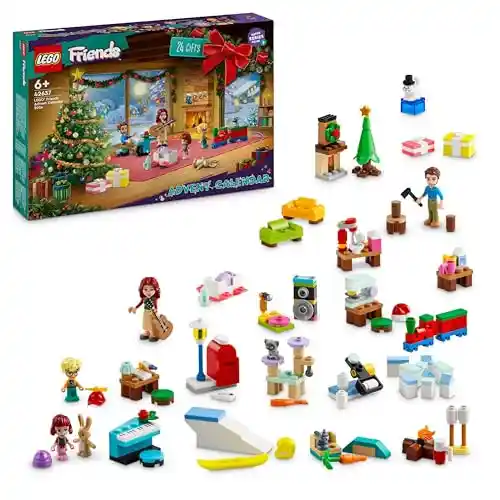 LEGO Friends Calendario de Adviento 2024 Juguete Infantil Prenavideño con 5 Mini Muñecos de Personajes y 3 Figuras de Animales