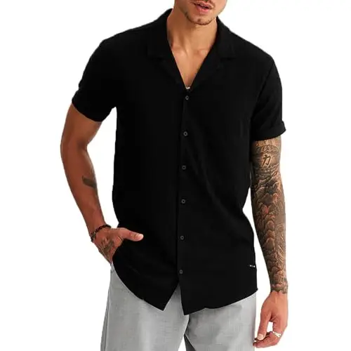 Leif Nelson Camisa de hombre de manga corta para verano.