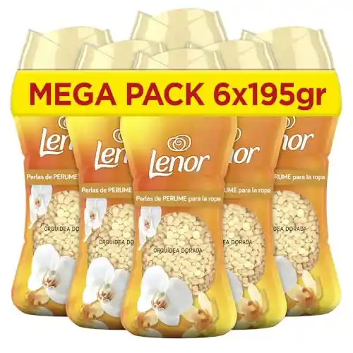 Lenor UNstoppables Perlas de Perfume para la Ropa, 96 Lavados (6 x 195g), Suavizante con Fragancia Rubi y Jazmin, Potenciador de Frescor