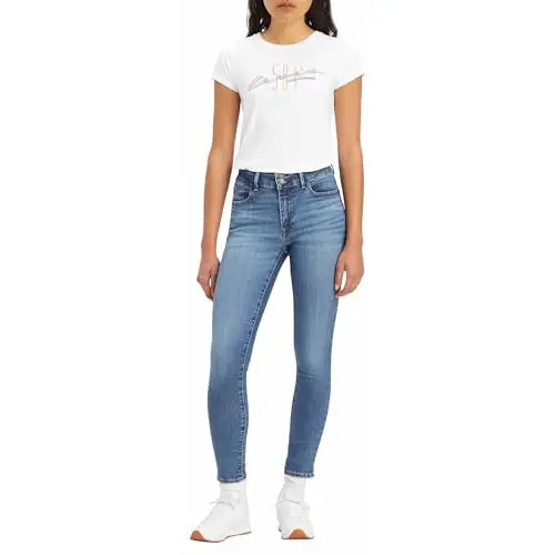 Levi's 711 Double Button Vaqueros, Azul (Blue Wave Mid), 28W / 30L para Mujer