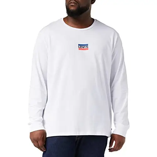 Levi's Long-sleeve Standard Graphic Tee T-Shirt, Mini Sportswear Ls Srt White+, XL Hombre