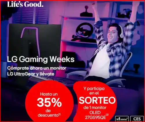 Llévate un 35% dto LG sortea un monitor Oled (Sorteo por compra)
