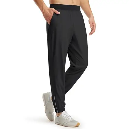 Libin Pantalones Hombre de Chándal Ligero Secado Rápido Deporte Pantalon Chandal para Jogger Running Yoga Golf Casual Pants, Negro XL