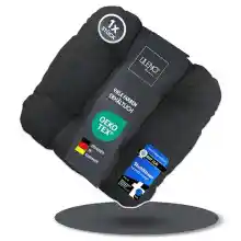 LILENO HOME Juego de 1 cojín para silla de color negro (38 x 38 x 8 cm) - Cojín para silla de jardín, cocina o comedor - Cómodo resistente a los rayos UV para interior y exterior, cojín para silla