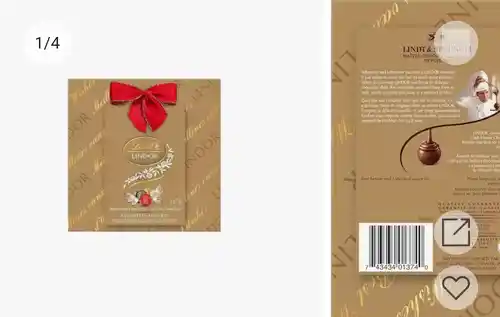 Lindt Lindor Seda - Caja de bombones para regalo - 137g