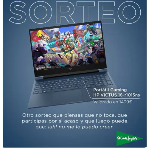 Llévate un portátil HP Victus 16 gracias a El Corte Inglés (sorteo)