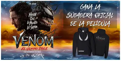 Llévate una increíble sudadera de VENOM: EL ÚLTIMO BAILE con Kinepolis (sorteos)