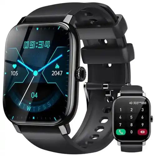 LLKBOHA Regalo Dia del Padre Reloj Inteligente Hombre con Llamada Bluetooth - 1.85" Smartwatch con Podómetro,Ritmo Cardíaco,Sueño,SpO2 Monitor,Múltiples Modos Deportivos,Relojes para iOS Android