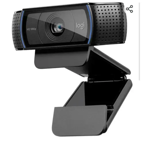 Logitech C920 HD Pro Webcam,Videoconferencias1080p/30 fps,Sonido Estéreo,Corrección de Iluminación HD,Skype/Hangouts/FaceTime, PC/Mac/Android/Chromebook, Funcionan con Teams, Google Meet, Zoom-Negro