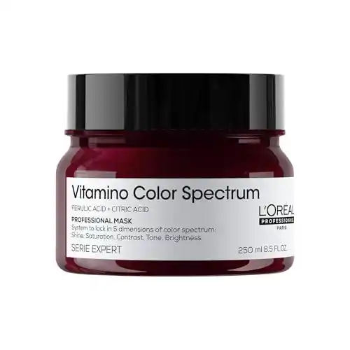 L'Oréal Professionnel, Mascarilla Hidratante Profesional, Para Cabello Teñido, Fija el color hasta 100 días, Ideal para Pelo Medio o Grueso, Vitamino Color Spectrum, Serie Expert, 250ml