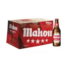 Mahou 5 Estrellas, Pack de 24 Botellas x 25 cl, Cerveza Especial Dorada Lager Con Sabor 5 Estrellas, 5.5% Volumen de Alcohol