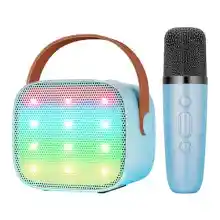 Máquina de karaoke de juguete para niños, altavoz Bluetooth portátil con micrófono inalámbrico, reproductor de música MP3 para niñas y niños de 4, 5, 6, 7, 8, 9, 10 años (azul)