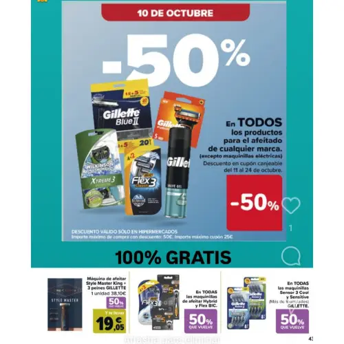 Maquinillas de Afeitar GRATIS en carrefour (Solo HOY) ACTUALIZADO